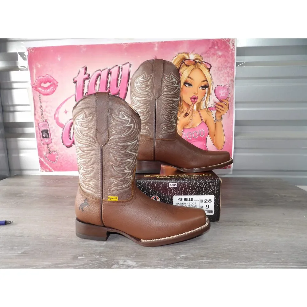 Portillo Salvaje Men's Western Boots – Brown/Leather (Size US 9)